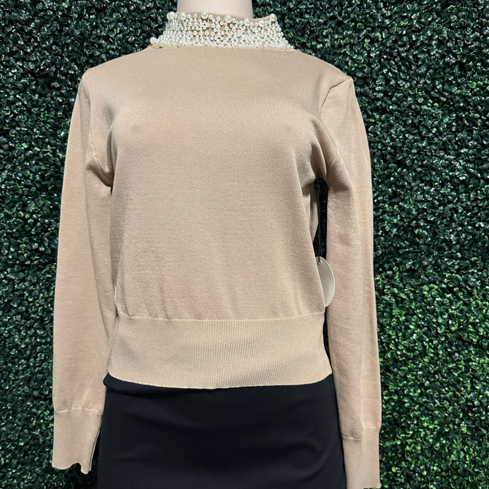 Pearled Turtle Neck Shirt